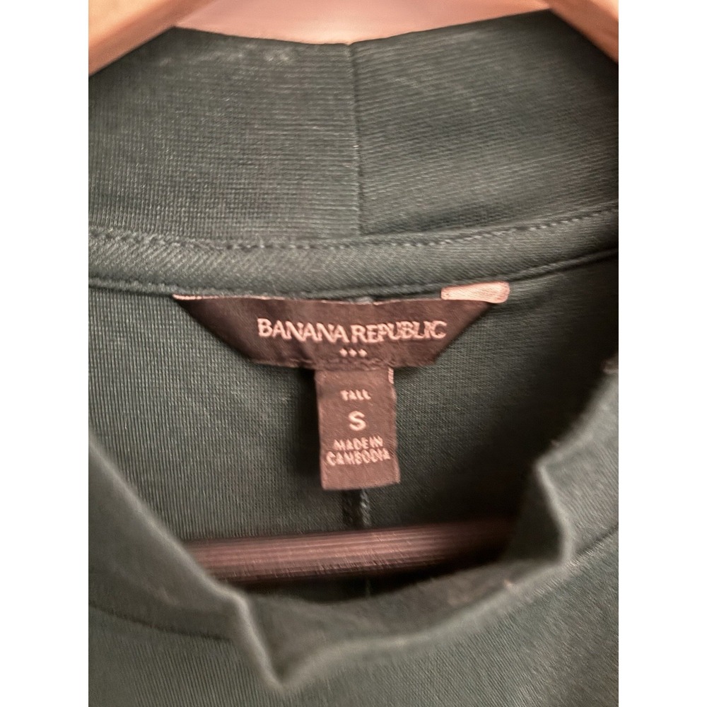 Banana Republic Women's Green Mock Neck Button Sleeve Shift Dress Sz Small Tall - Picture 6 of 7